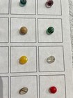 30 Vintage   Antique Diminutive Glass Button Green Red Blue White Black On Card