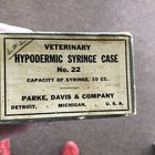 Vtg Veterinary Park Davis   Co Syringe W  Wood Box Original Medical Oddity