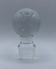 Vtg Hand Blown Large Solid Clear Glass Round Apothecary Bottle Decanter Stopper
