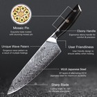 5pcs Turwho Kitchen Cooking Knife Set Japanese Vg10 Damascus Chef Knives Block