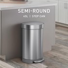 Simplehuman 45 Liter  12 Gallon Semi-round Hands-free Step Trash Can  Brushed