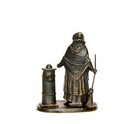 Vienna Bronze Zimmerman Maid With Broom Figure Match Holder