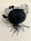 New Black Feather Fascinator Hat Veil Clip Wedding Derby Tea Party Cocktail