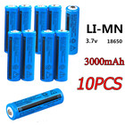10pcs set 18650 Lithium Battery 3 7v Li-ion Rechargeable For Torch Headlight New
