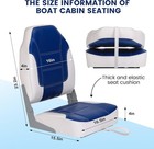 2 Pack Boat Seats High Back Folding Fishing Boat Captain Chairs Sponge Padding