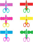Craft Scissors Decorative Edge Serrated Blades 6 Pack For Kids Adults