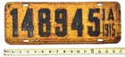       1915 1919 1920 1921 1922 1923 Iowa License Plate Lot Man Cave Car Automotive