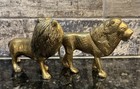 Vintage 2 Brass Lion Figurines Pair India 3 5    Figure Vintage
