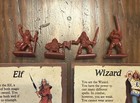 Heroquest 1989 Board Game Parts 4 Heros Barbarian Dwarf Elf Wizard   Cards