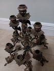 Vintage 9 Arm Heavy Bronze Candelabra Candlestick W  Support Figures