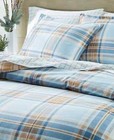 Charter Club 100  Cotton Flannel Duvet Cover Baby Blue   Orange Plaid King  200