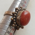 Rare Ancient Roman Silver Ring Engraved Beautiful Red Stone Authentic