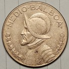 1966 Panama Medio 1 2  Balboa 40  Silver Lightly Circulated  Coin Half Dollar