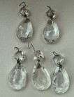Vintage Clear 2  Tear Drop   Octagon Faceted Crystal Glass Chandelier Prism