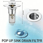 2-pack Sink Stopper Hair Catcher Bathroom Pop Up Sink Drain Strainer Filter Plug