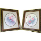 Vintage Homco Wyona Newton Framed Rose Prints Pair 17 5x14 5 Home Interiors