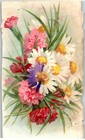 Antique 1900s Industrial Insurance Victorian Trade Card Flowers Person Moderate