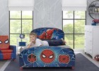 Kids Twin Size Spider-man Faux Leather Upholstered Headboard Footboard Bed Frame