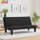 Convertible Futon Sofa Bed Faux Suede Adjustable Backrest Small Space Couch New