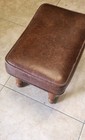 Vintage Foot Rest Stool Ottoman With Leather Cover