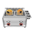 Stainless Steel Commercial Countertop Gas Fryer Deep Fryer  lpg  2 Basket