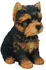 Sitting Yorkshire Puppy Dog Pet Pals - Life Like Figurine Statue Home Garden