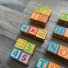 Lot Of 36 Vintage Alphabet Wooden Blocks Abcs Letters Learning Kids Garanimals