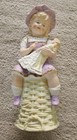 Bisque Antique Gebruder Heubach Girl Figurine Holding Doll Pastel Colors Gold   