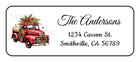 30 Christmas Personalized Return Address Labels Stickers Tags Old Red Truck