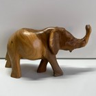 Vintage Hand Carved Wood African Elephant Figurine Statue Tri-tone Wood No Tusks