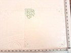 Great Vintage Embroidered Green Madeira Rose Corner Hand Rolled Hankie Free Ship