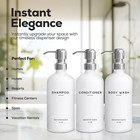 White Shampoo And Conditioner Dispenser Set By Brighter Barns - 16 Oz  Silver 
