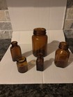 Vintage Brown Glass Apothecary Jars Set Of 5