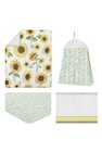 Sweet Jojo Designs Sunflower 4 Piece Baby Girl Nursery Crib Bedding Set