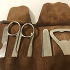 Pocket Grooming Travel Set Vintage Manicure In Leather Case 1950s 60s Gt Britain