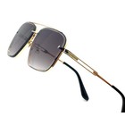 Square Fashion Sunglasses Gold Frame Gray Gradient Lens Fashion Shades Classic