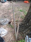 Vintage House Drawn Single-furrow Plow With Wooden Handles And Iron Blade