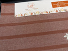 Rachel Ashwell Fall Autumn Striped Placemats Embroidered Pumpkin  set Of 4  New