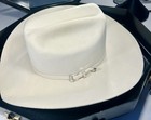 Vintage 4xbailey White Beaver Blend Western Hat W  Decorative Band   Hard Case 