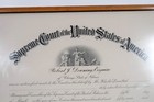 Vintage Supreme Court Of The  Usa  Framed And Signed Document  With Seal
