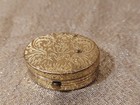 Vintage Avon Gold Tone Mosaic Pill Box New York  Mini Makeup Case  Pocket Box