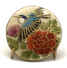Vintage Bird   Flowers Satsuma Button - 1   s17 