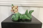 1 Vtg Walker Pottery Pixie Elf  elves Green Shelf Sitter Christmas Figurine