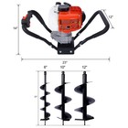 52cc Gas Post Hole Digger Auger 3 Sizes Bits L6 L10 L12 For Fence Planting