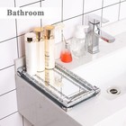 12 5  Silver Mirror Perfume Vanity Tray Crushed Diamond Filled Crystal Tray