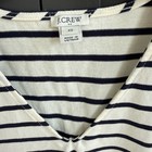 J  Crew White   Navy Striped V-neck Flutter Sleeve Cotton Top     Xs