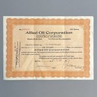 1920 Allied Oil Corporation Stock Certificate 100 Shares American Bank Note Co