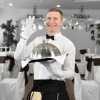 Black Waitress Server Apron With 3 Pockets Uniform For Waiters