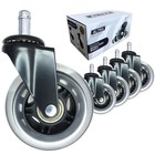 Set Of 5 Office Chair Rollerblade Wheels Caster Heavy Duty 3 Inch
