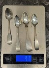 4 Antique 1850 s Oscar O e  Sibley Ny Coin Silver Fiddle Tea Spoons 41 Grams